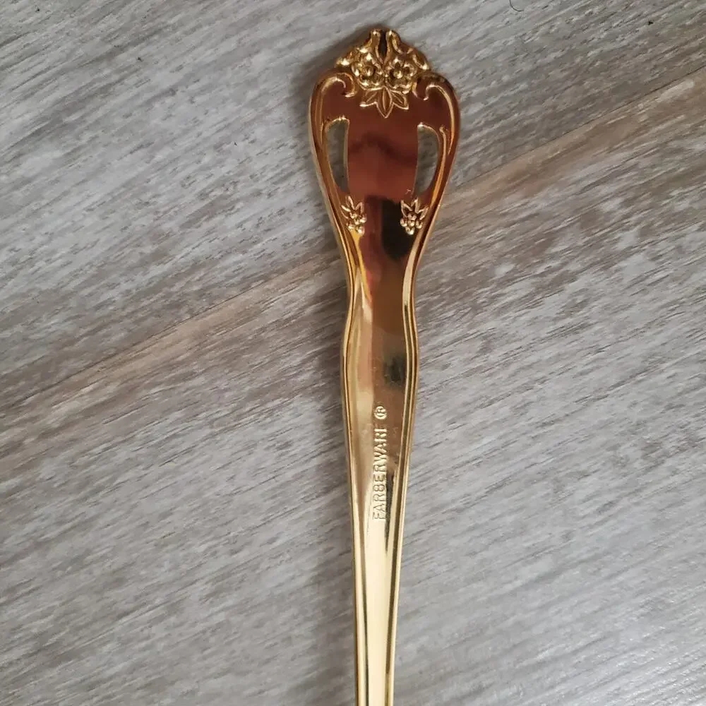 Farberware Gold Stainless Serving Spoon Vintage